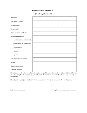 Polish Tax and Social Security Declaration Form