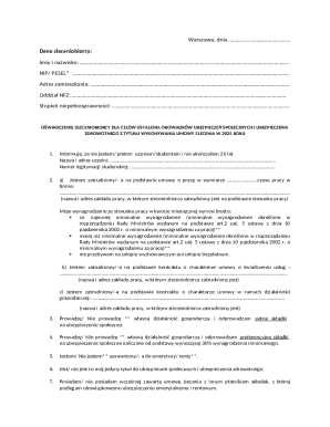Polish Social Security Declaration Form