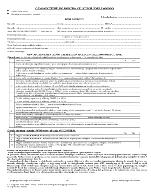 Polish Civil Law Contract Declaration Form