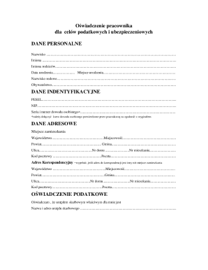 Employee Tax and Insurance Declaration Form