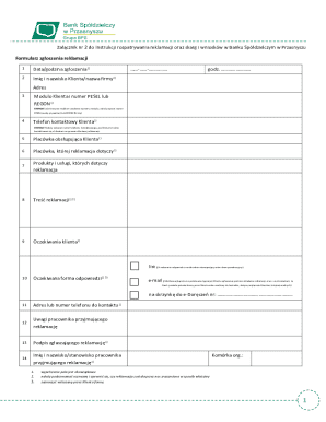 Bank Complaint Form