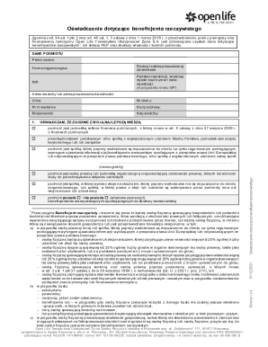 Beneficjent Rzeczywisty Declaration Form