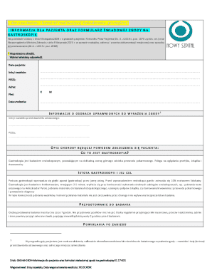 Gastroskopia Consent Form