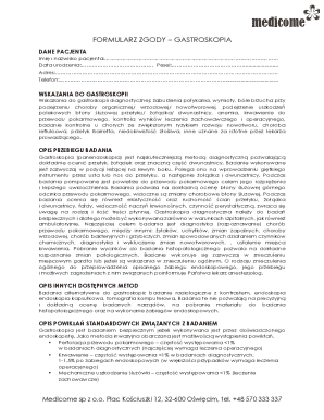 Gastroskopia Consent Form
