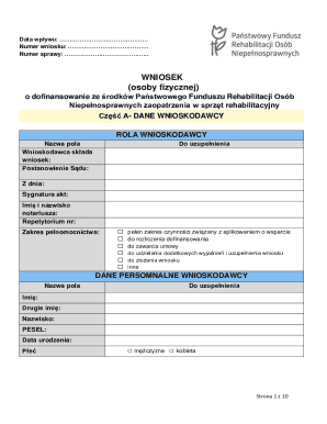 Polish Disability Rehabilitation Equipment Grant Application