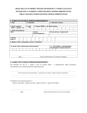 Poland Healthcare Provider Selection Declaration