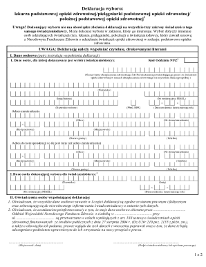 Polish Healthcare Provider Selection Form
