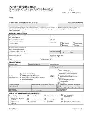 German Minijob Employment Form
