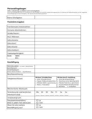 Personalfragebogen