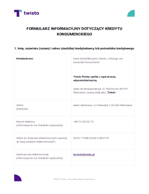 Consumer Credit Information Form