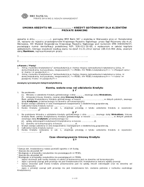 Loan Agreement for Private Banking Clients