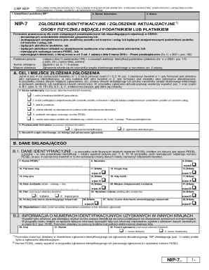 NIP-7 Tax Identification Form
