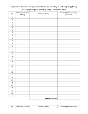 Poland Agricultural Fuel Tax Refund Form