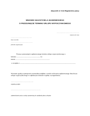 Teacher Request to Reschedule Vacation Leave