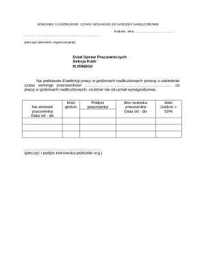 Request for Compensatory Leave for Overtime
