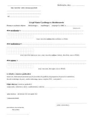 Polish Civil Registry Request Form