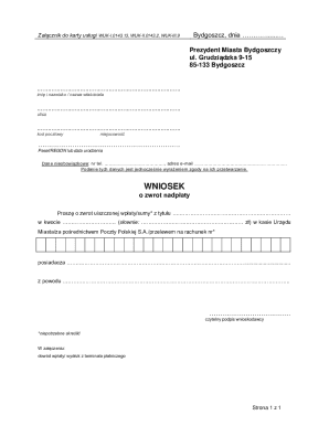 Bydgoszcz Refund Request Form