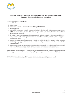 MRI Preparation and Consent Form