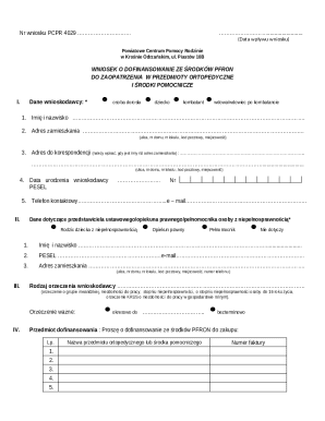 PFRON Orthopedic Aid Funding Application