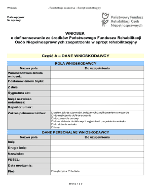 Rehabilitation Equipment Funding Application