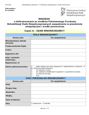 Poland Orthopedic Aid Application Form