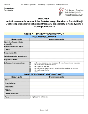 Poland Orthopedic and Assistive Device Grant Application