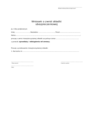 Insurance Refund Claim Form