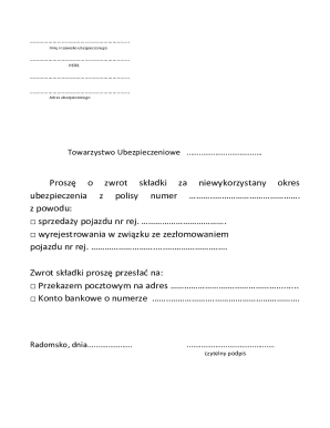 Insurance Refund Request Form