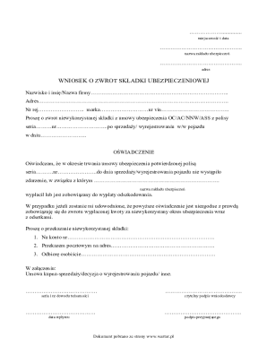 Insurance Premium Refund Application