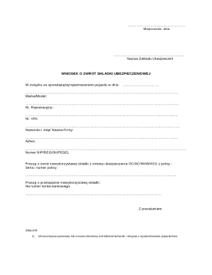 Insurance Premium Refund Application