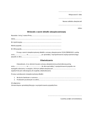 Insurance Premium Refund Application