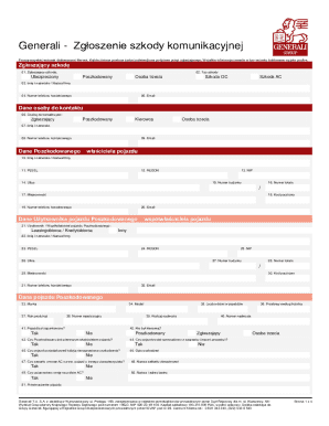 Generali - Zgłoszenie Szkody Komunikacyjnej