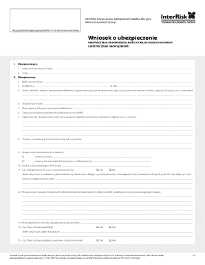 InterRisk Civil Liability Insurance Application