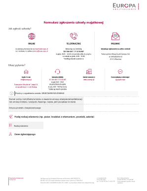 Property Damage Claim Form