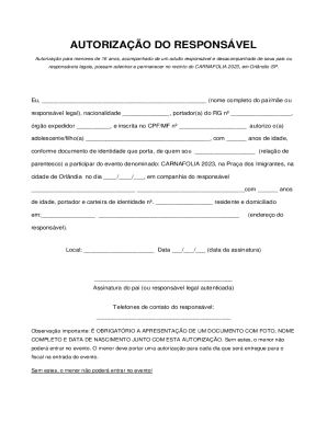 Minor Authorization Form