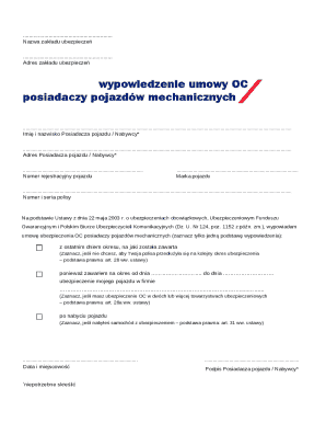 Polish Vehicle Insurance Cancellation Form