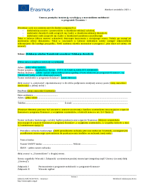Erasmus+ Mobility Agreement Template