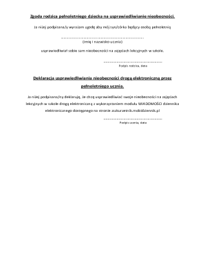 Parent Consent for Justifying Absences