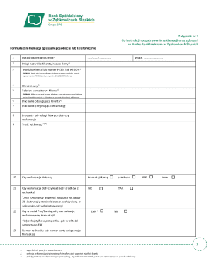 Bank Complaint Form