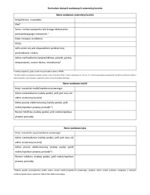Student Personal Data Form