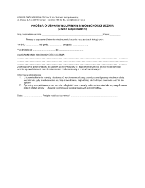 Absence Justification Form