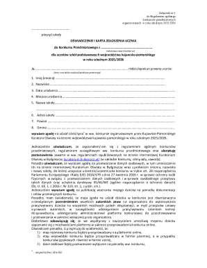 Subject Competition Student Registration Form