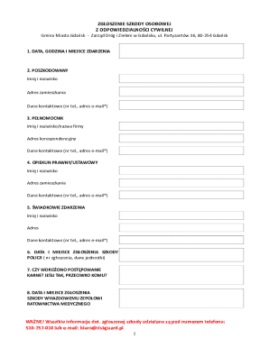 Personal Injury Claim Form