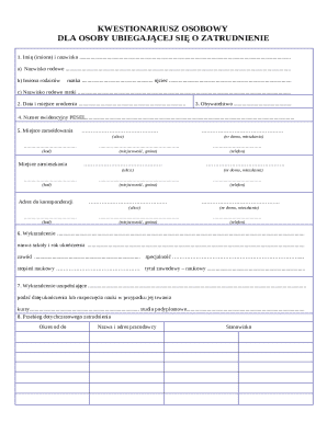 Employment Application Form