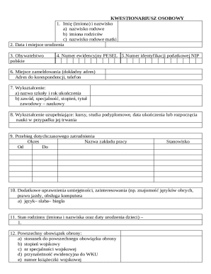 Polish Personal Questionnaire