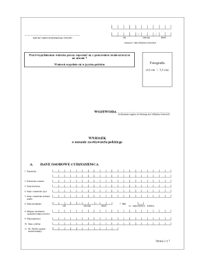 Polish Citizenship Application Form