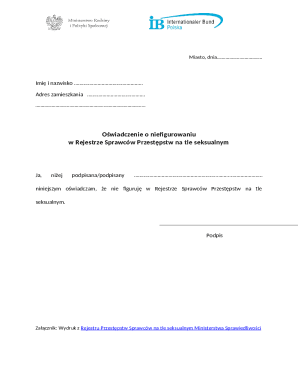 Sexual Offender Registry Declaration