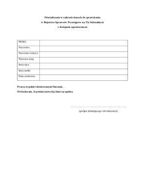 Polish Sexual Offender Registry Check Form