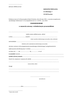 Polish Apprenticeship Notification Form