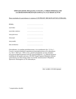 Polish Sexual Offense Background Check Form